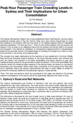 Peak Hour Passenger Train Crowding Levels in Sydney and Their Implications for Urban Consolidation