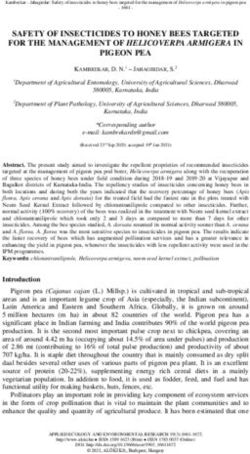 SAFETY OF INSECTICIDES TO HONEY BEES TARGETED FOR THE MANAGEMENT OF HELICOVERPA ARMIGERA IN PIGEON PEA