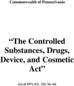 "The Controlled Substances, Drugs, Device, and Cosmetic Act" - Commonwealth of Pennsylvania