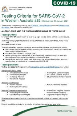 TESTING CRITERIA FOR SARS-COV-2 - IN WESTERN AUSTRALIA #25 EFFECTIVE FROM 31 JANUARY 2021 - AMA (WA)