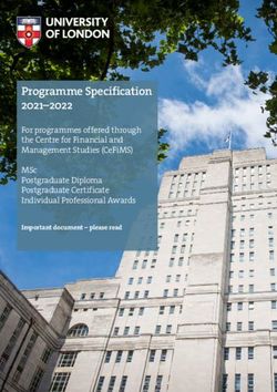 PROGRAMME SPECIFICATION 2021-2022 - FOR PROGRAMMES OFFERED THROUGH THE CENTRE FOR FINANCIAL AND MANAGEMENT STUDIES (CEFIMS) MSC POSTGRADUATE ...