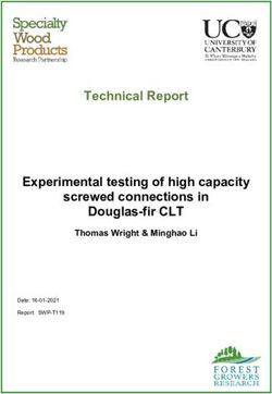 Technical Report Experimental testing of high capacity screwed connections in Douglas-fir CLT - Thomas Wright & Minghao Li