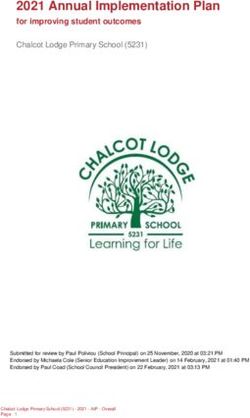 2021 Annual Implementation Plan - for improving student outcomes - Chalcot Lodge Primary ...