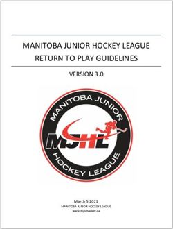MANITOBA JUNIOR HOCKEY LEAGUE RETURN TO PLAY GUIDELINES - VERSION 3.0 - March 5 2021
