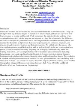 Challenges in Crisis and Disaster Management