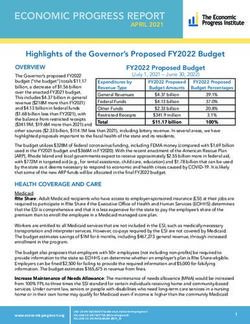 Highlights Of The Governor's Proposed FY2022 Budget - Economic Progress ...