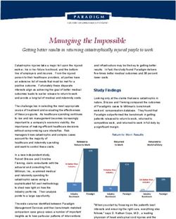 Managing the Impossible - Getting better results in returning catastrophically injured people to work
