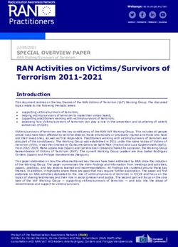 RAN Activities on Victims/Survivors of Terrorism 2011-2021