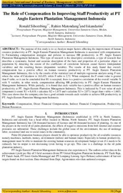 The Role of Compensation In Improving Staff Productivity at PT Anglo Eastern Plantation Management Indonesia - aijbm