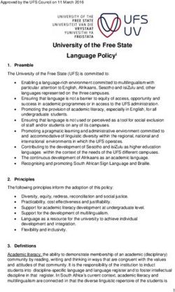 University of the Free State Language Policyi - UFS