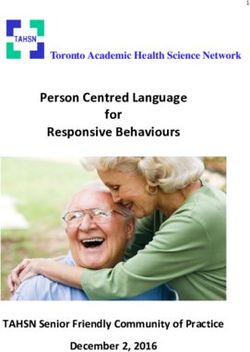 Person Centred Language for - Responsive Behaviours - TAHSN Senior Friendly Community of Practice December 2, 2016