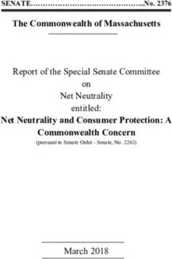 The Commonwealth of Massachusetts Net Neutrality and Consumer Protection: A Commonwealth Concern - (pursuant to Senate Order - Senate, No. 2263) ...