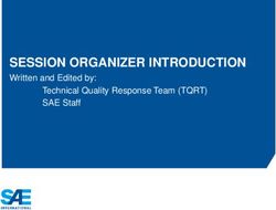 SESSION ORGANIZER INTRODUCTION - Written and Edited by: Technical Quality Response Team (TQRT) SAE Staff