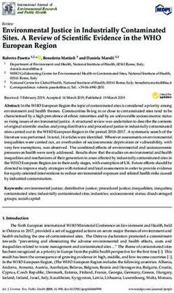 Environmental Justice in Industrially Contaminated Sites. A Review of Scientific Evidence in the WHO European Region