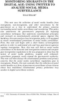 MONITORING MIGRANTS IN THE DIGITAL AGE: USING TWITTER TO ANALYZE SOCIAL MEDIA SURVEILLANCE - Colorado ...