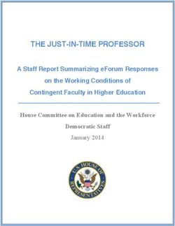 THE JUST-IN-TIME PROFESSOR - A Staff Report Summarizing eForum Responses on the Working Conditions of Contingent Faculty in Higher Education