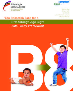 The Research Base for a Birth through Age Eight State Policy Framework