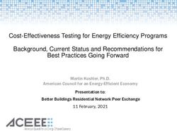Cost-Effectiveness Testing for Energy Efficiency Programs Background, Current Status and Recommendations for Best Practices Going Forward ...