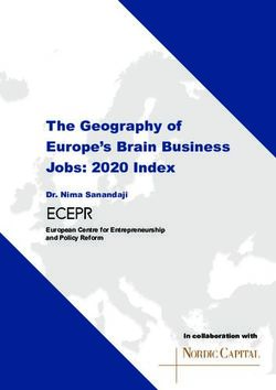 The Geography of Europe's Brain Business Jobs: 2020 Index - Dr. Nima Sanandaji European Centre for Entrepreneurship and Policy Reform